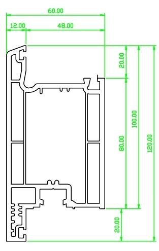 Startec ST-6460 Dışa Açılır Kapı Kanat Profili